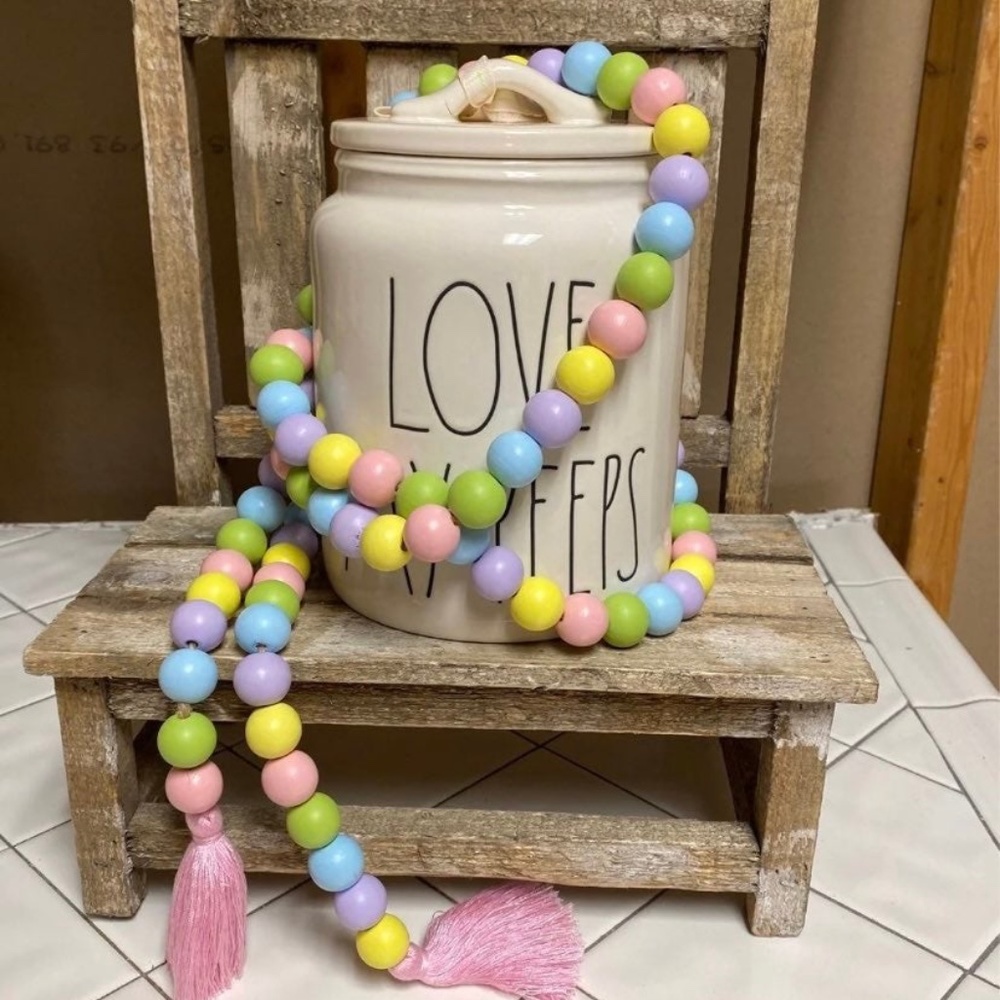 2 Pastel Beaded Garlands with Tassels